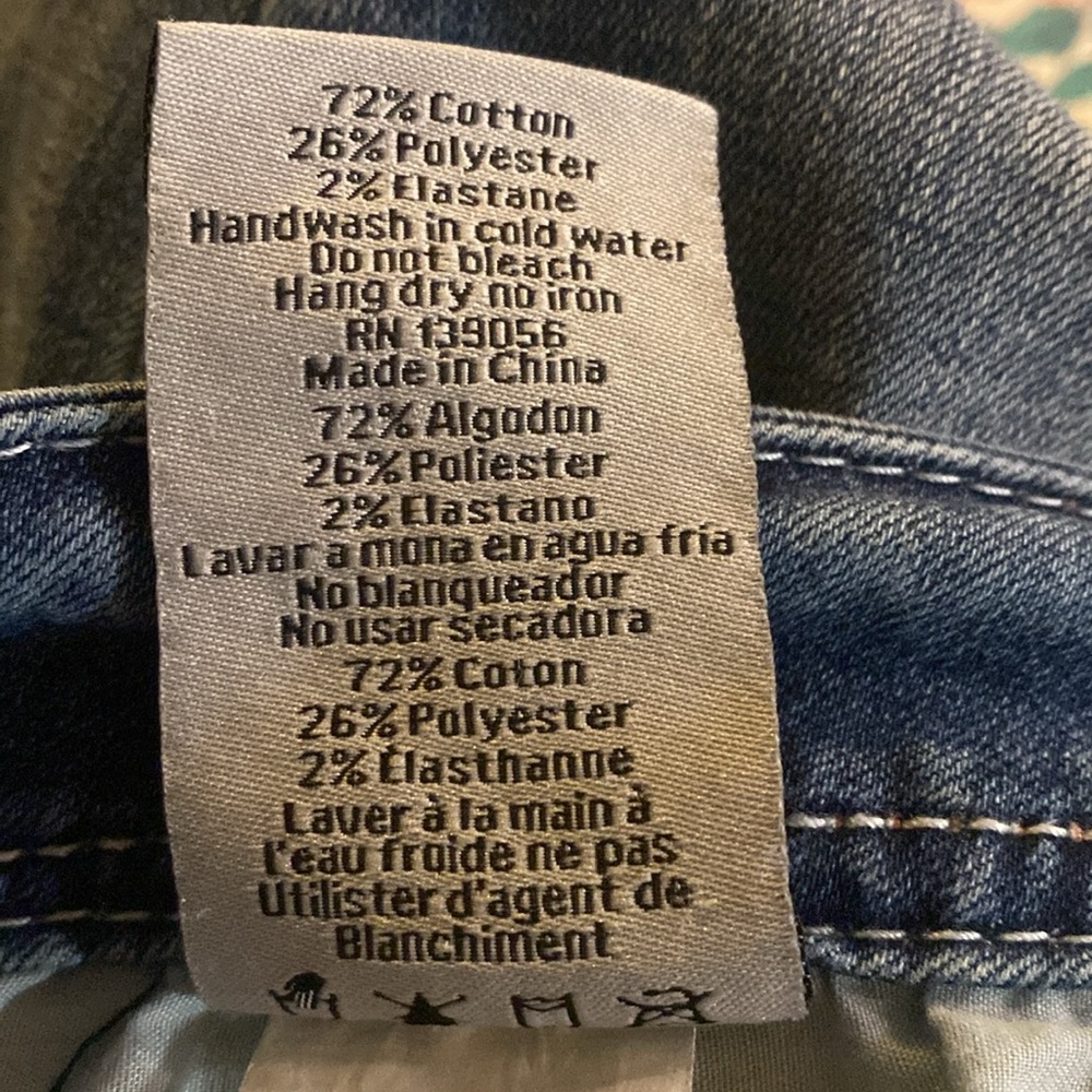 Charme Distressed Jeans With Decorative Pockets Size 34, Western, Rocker, Boho - Picture 10 of 12